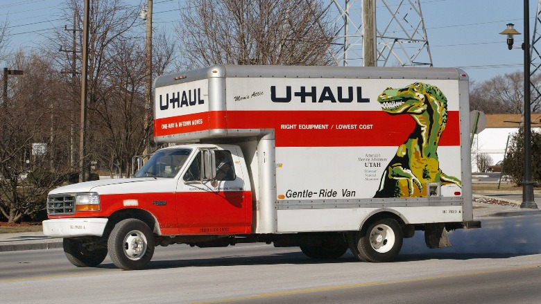 A UHaul moving truck.