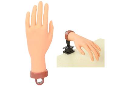 plastic hand for practicing nail polish with vice stand