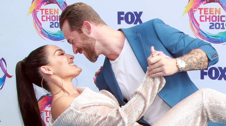 Nikki Bella and Artem Chigvintsev attend FOX's Teen Choice Awards 2019