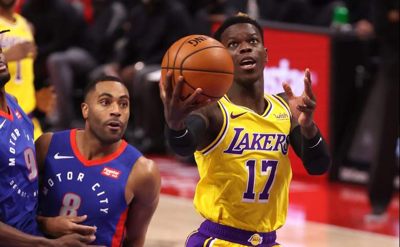 Dennis Schroder, right, Lakers