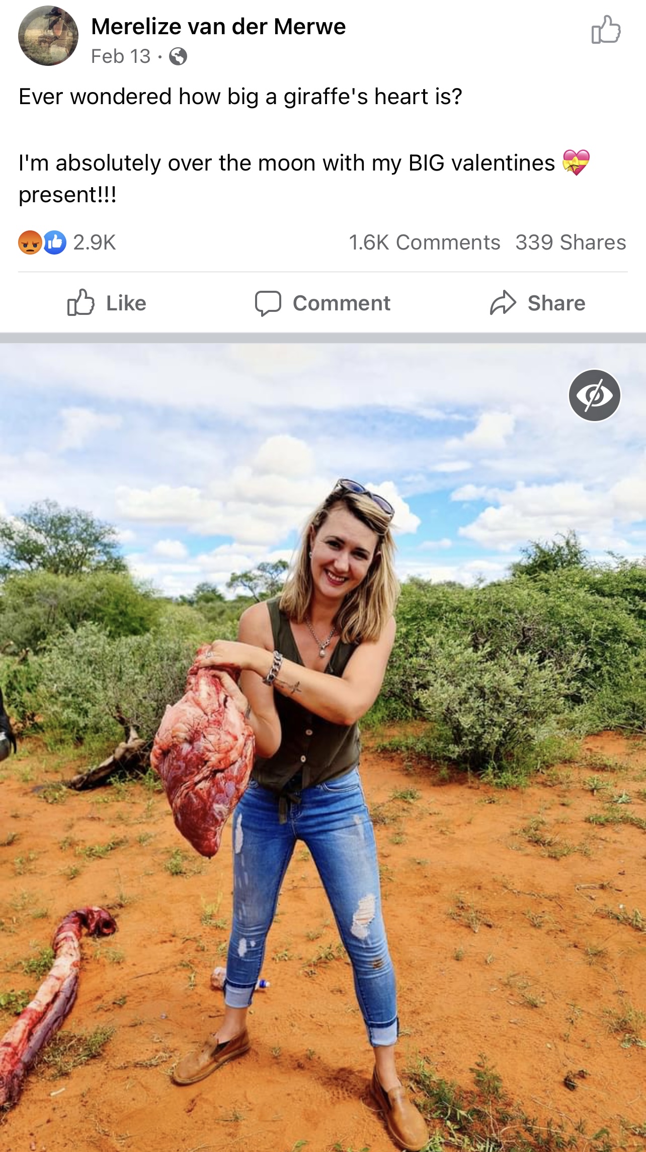 Merelize Van Der Merwe Defends Killing, Cutting out Giraffe's Heart