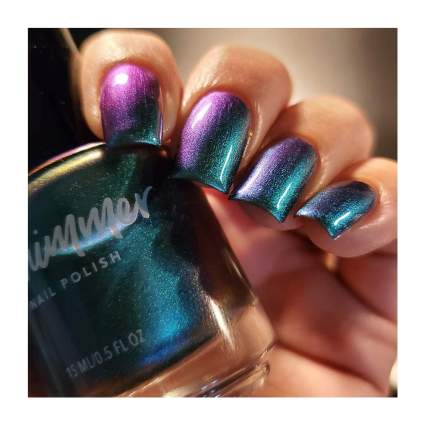 Blue and purple color shift nail polish