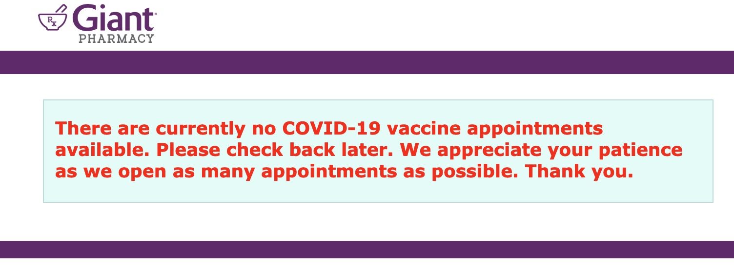 How to Get a COVID19 Vaccine at Giant Food or Eagle Near