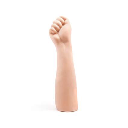 Cast human arm with fist