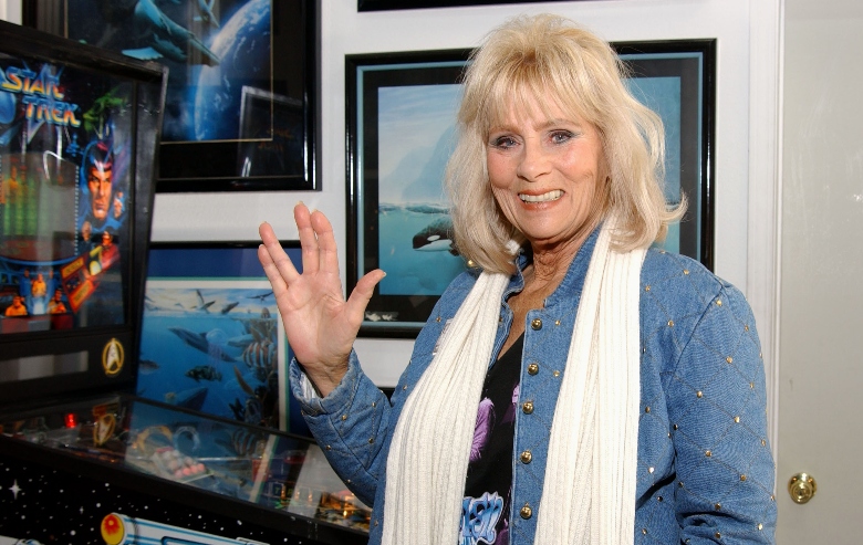 Grace Lee Whitney attends the VIP Open House at the Light Speed Fine Arts gallery December 08, 2001 in Laguna Hills, CA.