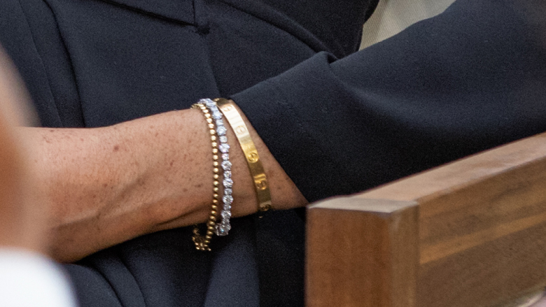 Meghan Markle is wearing Princess Diana's bracelet.