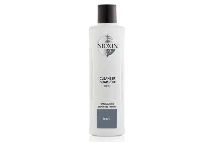 white Nioxin shampoo bottle