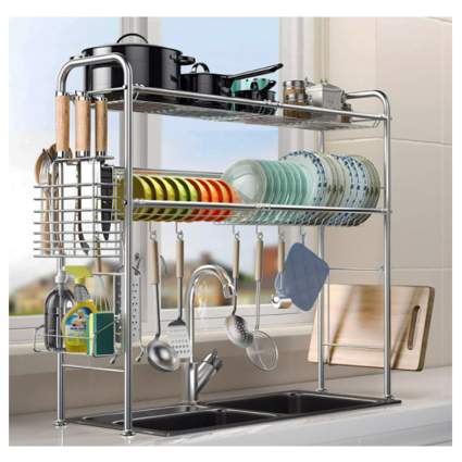 over the sink dish drying rack