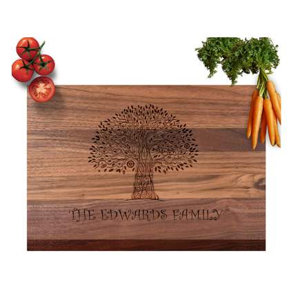 personalized walnut cutting board