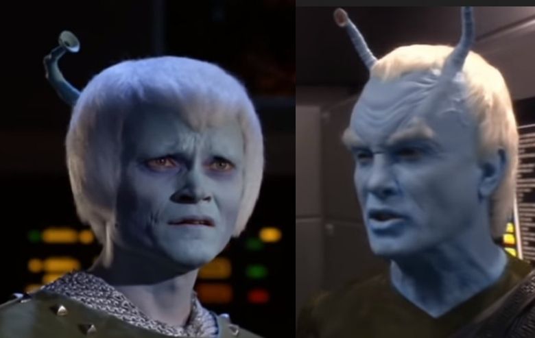 Andorian from "Star Trek: The Original Series" and an Andorian from "Star Trek: Enterprise"