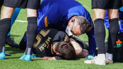 Concern for Messi After Brutal Challenge in Barcelona Win [LOOK]