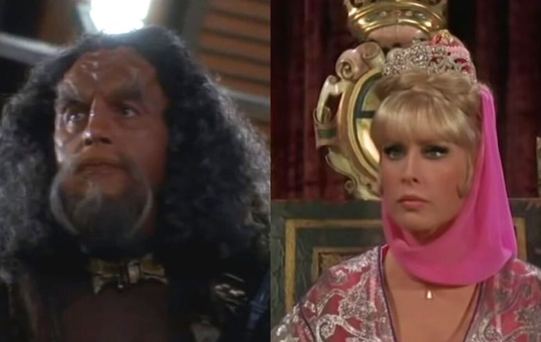 Kang from "Star Trek" and Jeannie from "I Dream of Jeannie
