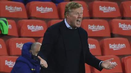 Koeman Has Touchline Meltdown At Barcelona Defender [WATCH]