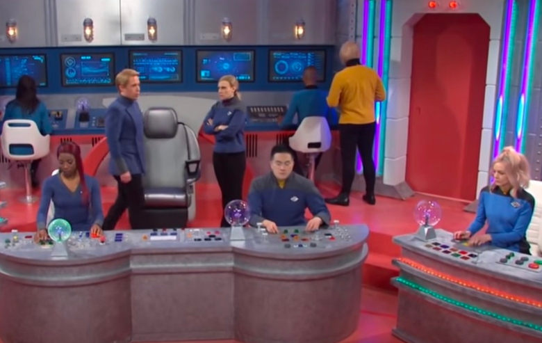Screenshot from an SNL "Star Trek" Skit