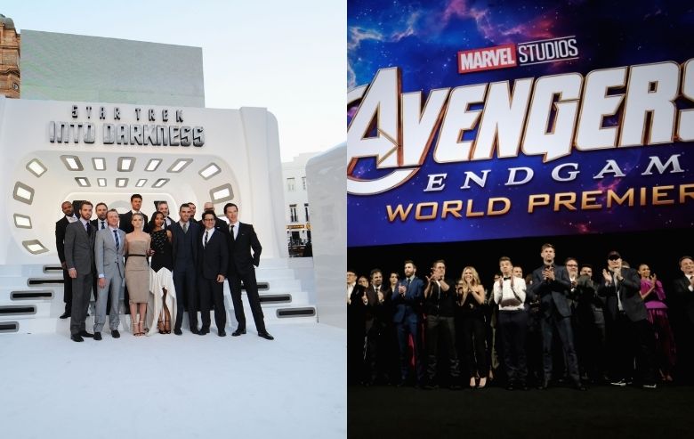 The cast of "Star Trek: Into Darkness" at the premiere and the cast of Marvel's "Avengers: Endgame" at the world premiere