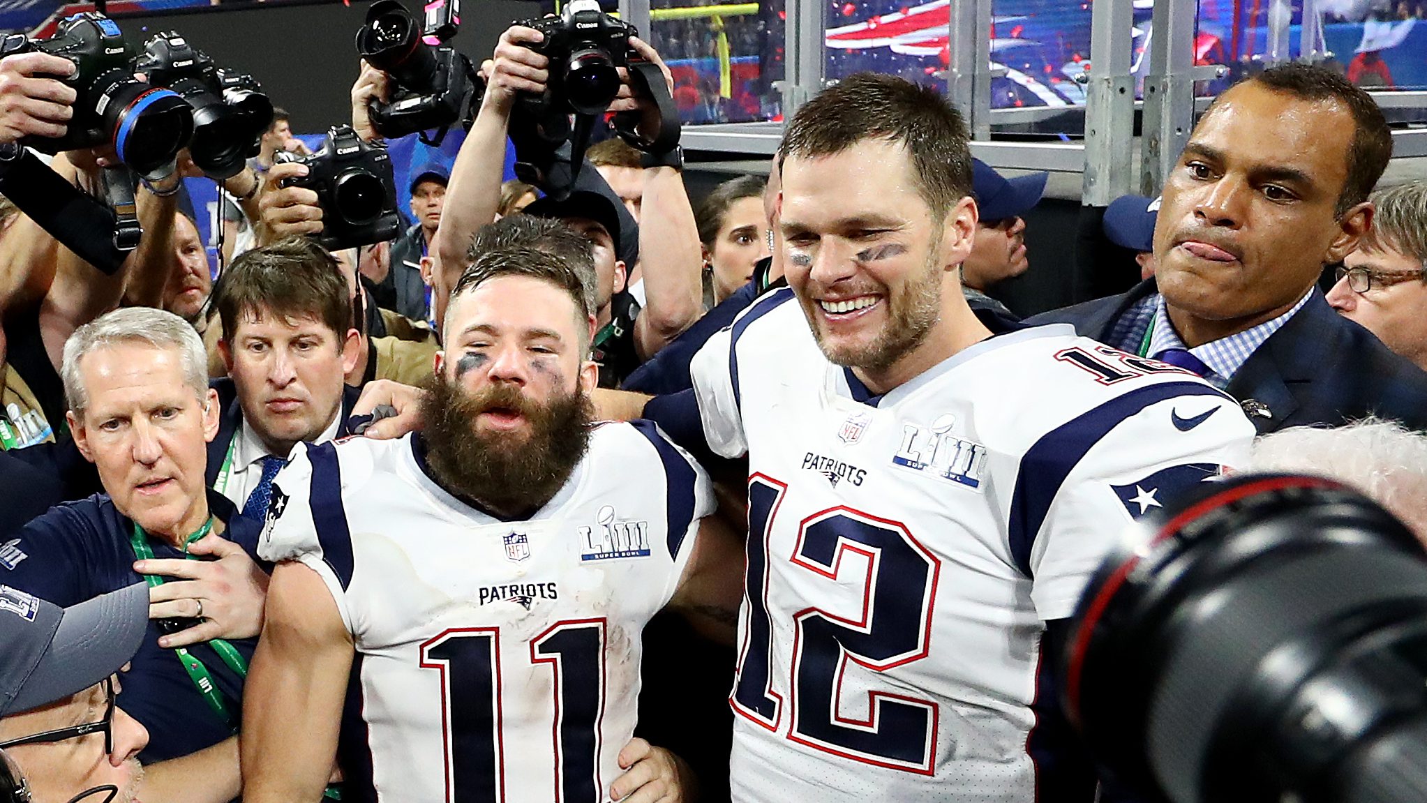 Retired Patriots star Edelman works out on field with Brady