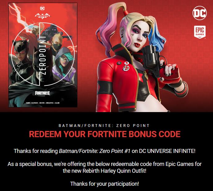 Code Fortnite Harley Quinn How To Redeem Code For Rebirth Harley Quinn In Fortnite Heavy Com