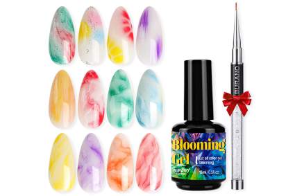 Burano blossoming gel with swatches and brush