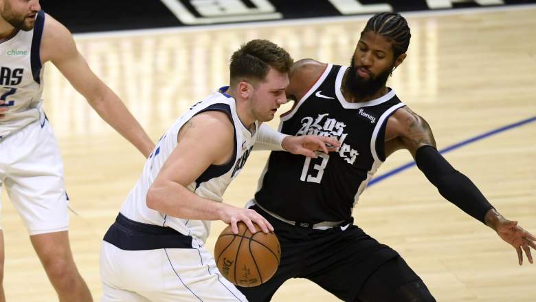 Luka Doncic of the Mavs had a triple-double to beat Paul George and the Clippers in Game 1.