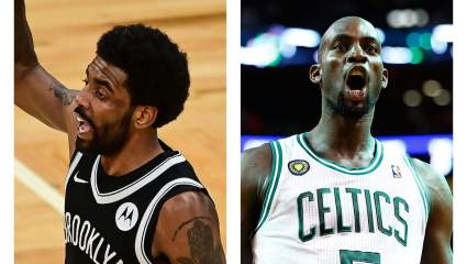Celtics Legend Furious at Kyrie Irving for Stomping on Logo [LOOK]