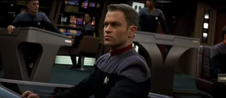 Neal McDonough as Lieutenant Hawk in "Star Trek: First Contact"