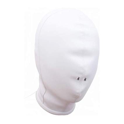 Full head white leather hood with nose holes for air