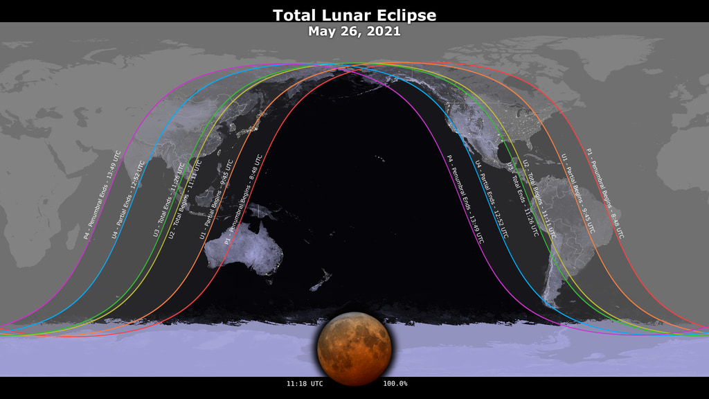 Where Is the Lunar Eclipse? Blood Moon Map, Path of Totality