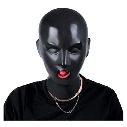 Black full head latex mask