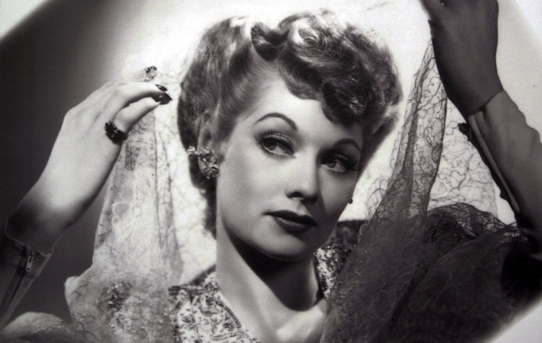 A vintage photo of comedian Lucille Ball is part of an exhibition celebrating the 50th anniversary of the "I Love Lucy" television sitcom