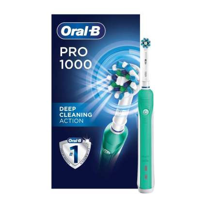 green Oral-B electric toothbrush