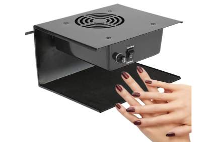 Black metal drying fan for nail polish with hands