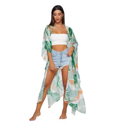Woman in beachy coverup