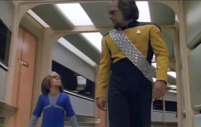 Alexander and Worf in "Star Trek: The Next Generation"