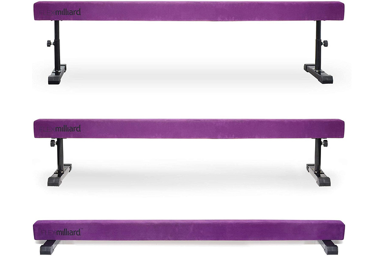 Purple 18" Faux Leather High Gymnastics Balance Beam Home Gym Training Equipment 