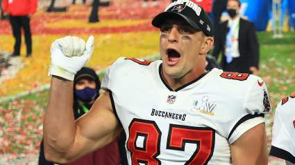 Rob Gronkowski Makes Hilarious Entrance at Bucs Training Camp [Watch]