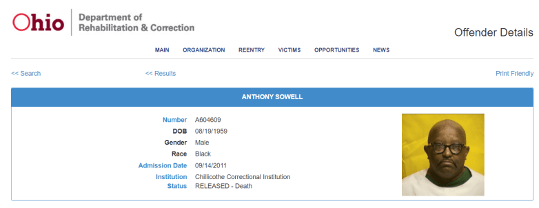 anthony sowell prison record