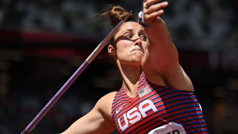 Javelin thrower Kara Winger is the flag bearer for the U.S. in the 2021 Olympics Closing Ceremony