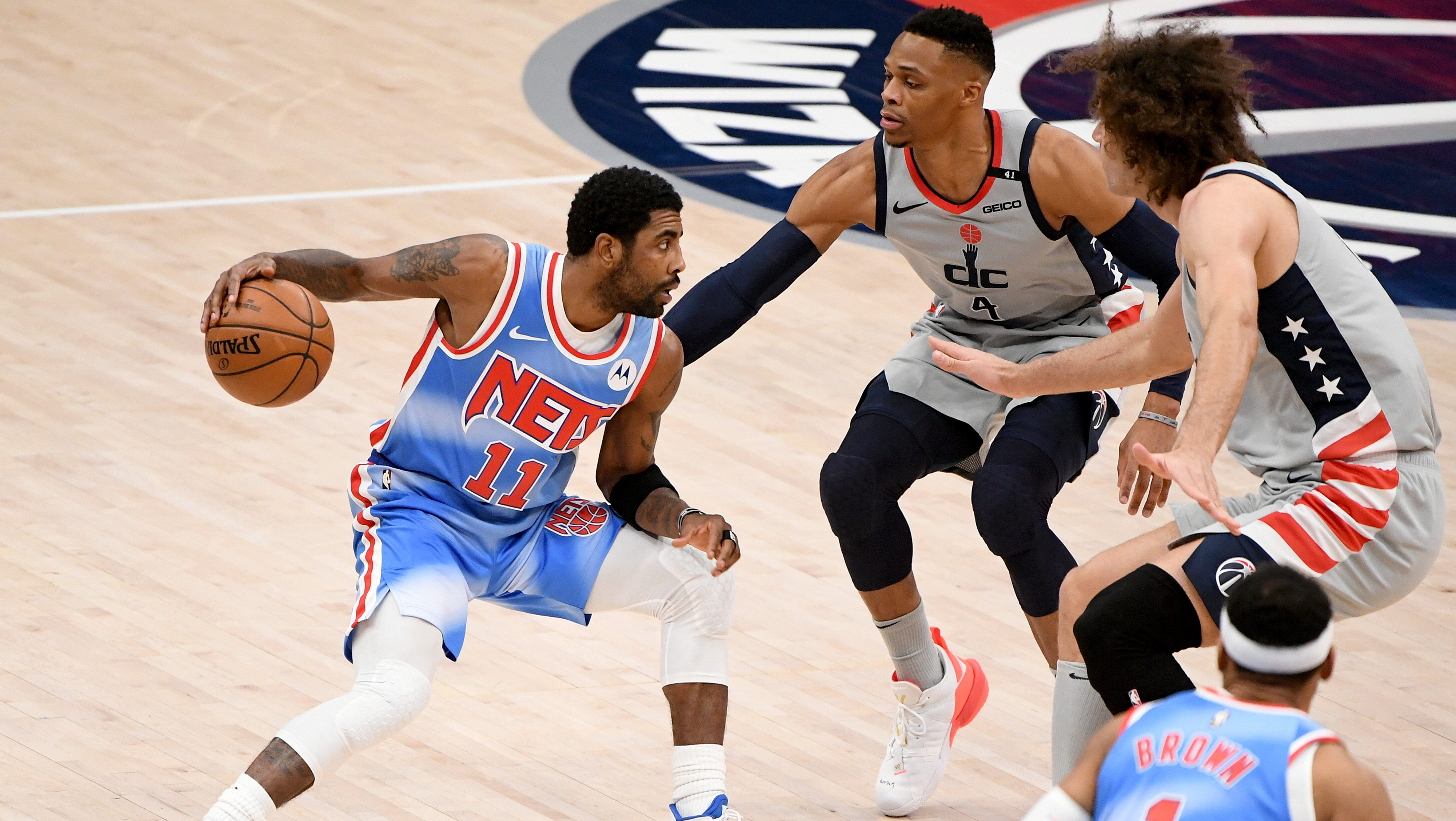 Kyrie Irving Carmelo Anthony Battle It Out in Scrimmage