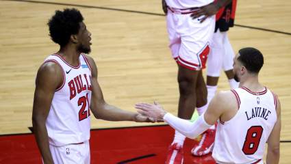Bulls’ Zach LaVine Reacts to Thad Young’s Emotional Goodbye