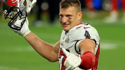 Rob Gronkowski Makes Hilarious Entrance for Bucs-Titans Game [Watch]