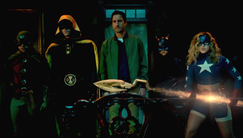 "Summer School: Chapter Three" -- Pictured (L-R): Anjelika Washington as Dr. Mid-Nite, Cameron Gellman as Hourman, Luke Wilson as Pat Dugan, Yvette Monreal as Wildcat and Brec Bassinger as Stargirl