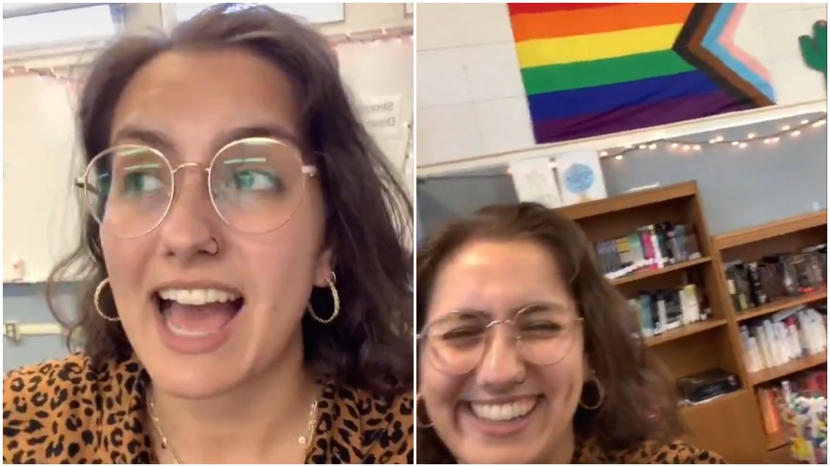 teacher gay pride flag video