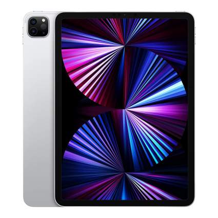 2021 iPad with blue and purpe design on screen