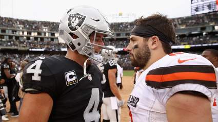 Cowherd Argues Derek Carr Deserves Spot on PFF Team Over Baker Mayfield
