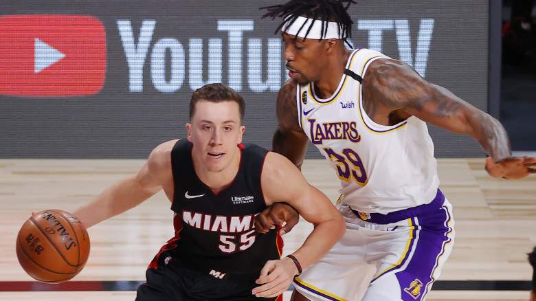 Duncan Robinson (left) of the Heat had praise for the Lakers' overhaul