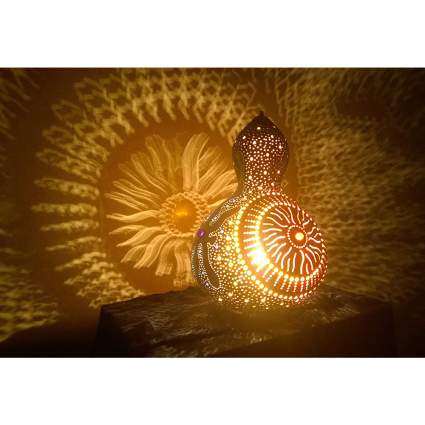 Rising Star gourd lamp with mandala glow