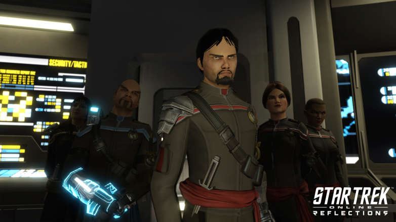 Terran Empire officers on their ship in Star Trek Online: Reflections