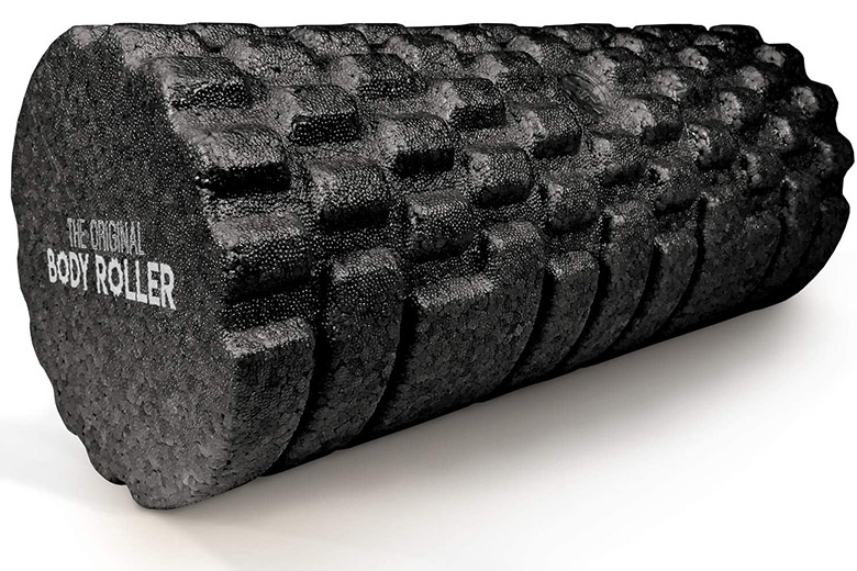 321 Strong Foam Roller Med Density Deep Tissue Massager Black Multi Swirl 