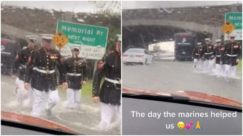 marines push stuck car