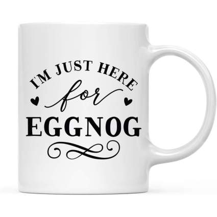 White and black eggnog mug